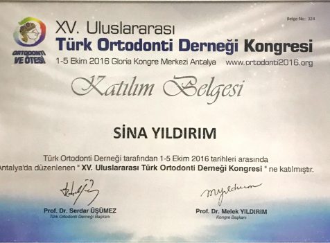 ortodontik tedavi sertifikası