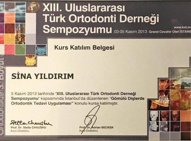 ortodontik tedavi sertifikası