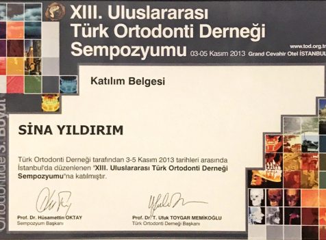 ortodontik tedavi sertifikası