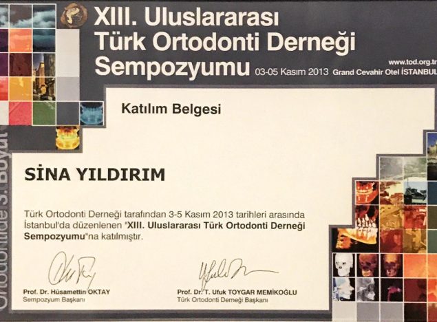 ortodontik tedavi sertifikası