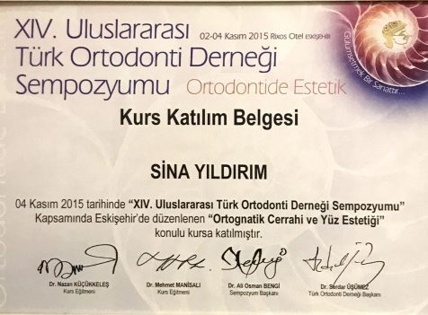ortodontik tedavi sertifikası