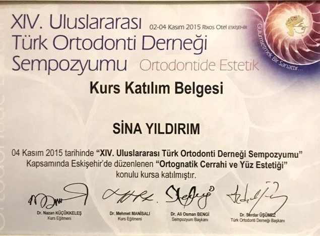 ortodontik tedavi sertifikası